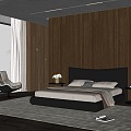 Modern Italian Double Bed 3d model