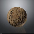 Handcrafted Wooden Stone Sphere With Natural Textured Surface And Decorative Sculpture Design