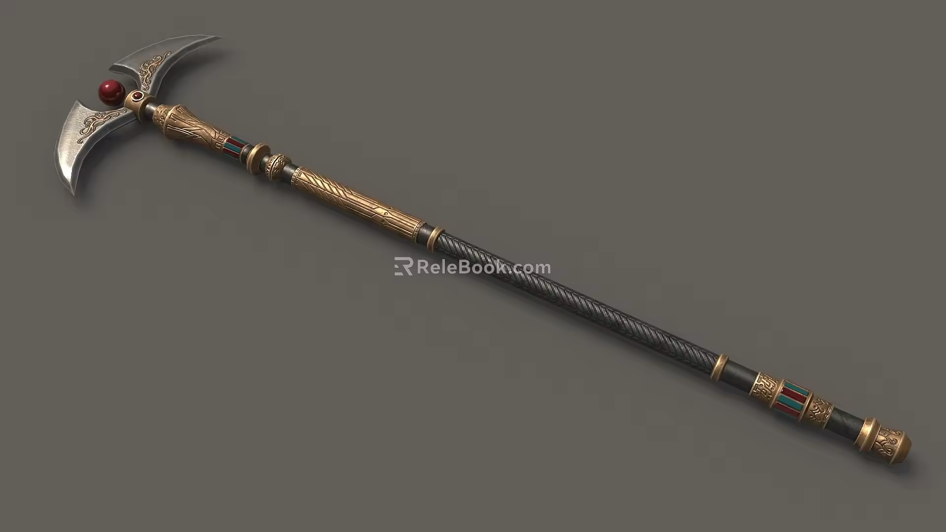 Blade Crescent Shovel Halberd War Halberd Spear War Spear Game Weapon Cold Weapon Long Handle Weapon Simple Model Low Model Low Face Number Movie and TV Level Super Realistic 3d model