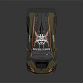 Gunmetal Gold Racing Car With DOCK DOCK22 Livery And Rear Spoiler