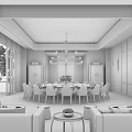 Modern private dining box 3d model