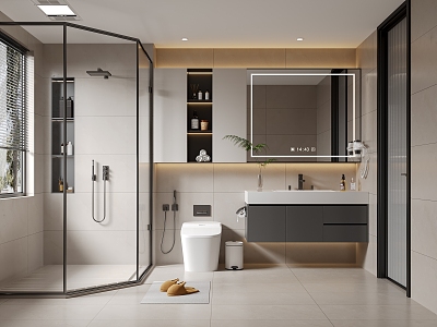 Modern Toilet Smart Bathroom Cabinet Wall Shower Toilet Shower model