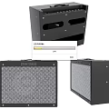Black Sound Speaker System With Multiple Angles View And Gray Grille Design 3d model