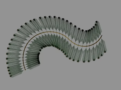 Spiral Leaf Shaped Chandelier Modern Artistic Design With Metallic Structure And Elegant Curved Form 3d model