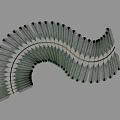 Spiral Leaf Shaped Chandelier Modern Artistic Design With Metallic Structure And Elegant Curved Form