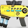 Futuristic Yellow And Black Weapon With Scope And Tech Design 3d model