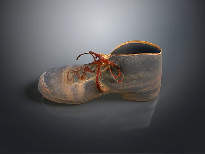 Unique Metallic Texture Shoe With Red Laces And Thick Sole Design 3d model Unique Metallic Texture Shoe With Red Laces And Thick Sole Design 3d model