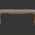 Elegant Tufted Bench With Soft Upholstery And Wooden Curved Legs