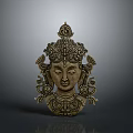 Carved Buddha Head Decorative Furniture With Intricate Patterns And Ornate Details