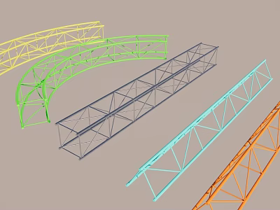 Colorful Structural Trusses Architectural Components With Various Shapes And Designs 3d model