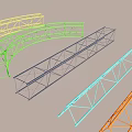 Colorful Structural Trusses Architectural Components With Various Shapes And Designs