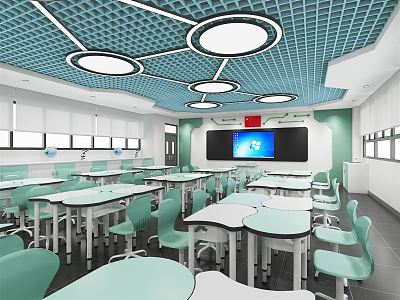 Modern Classroom Life Science Room 3d model