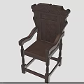 Vintage Traditional Wooden Chair Featuring Intricate Carved Details And Armrests Design