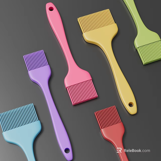 Colorful Silicone Brushes Various Colors Kitchen Cooking Baking Utensils Tools 3d model 