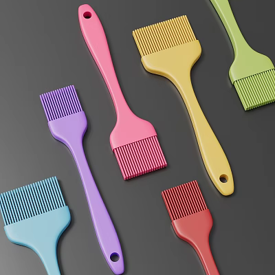 Colorful Silicone Brushes Various Colors Kitchen Cooking Baking Utensils Tools 3d model