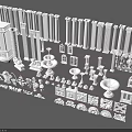Roman Columns with Various Styles 3D Models and Architectural Decorative Elements 3d model