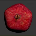 Fresh Red Pomegranate With Shiny Surface And Whole Ripe Fruit