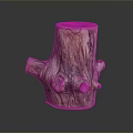 Natural Wooden Stump Decorative Artifact With Unique Texture And Rustic Charm 3d model