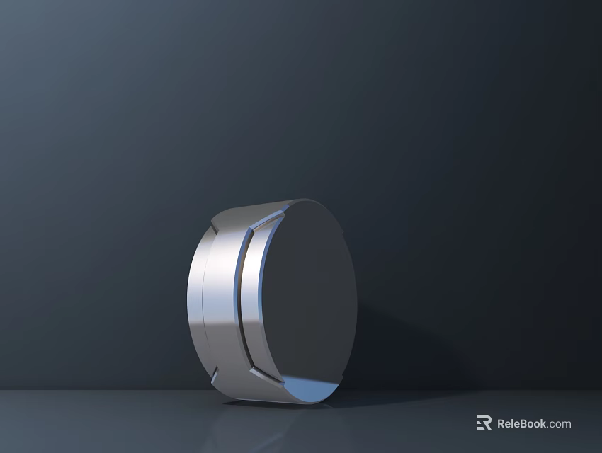 Smart Machine Circular Silver Component With Smooth Surface And Metallic Texture On Dark Background 3d model