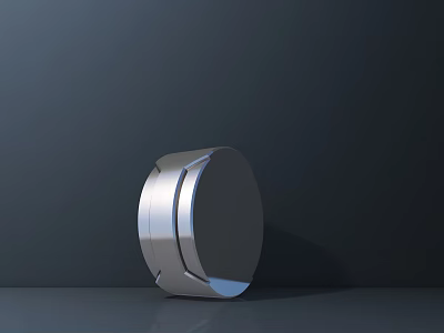 Smart Machine Circular Silver Component With Smooth Surface And Metallic Texture On Dark Background 3d model
