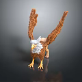 Fantasy Mythical Harpy Creature With Eagle Head Brown Feathers Human Torso Sharp Claws Outstretched Wings