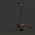 Reddish Brown Computer Cooling Fan With Efficient Blades And Stable Base Design