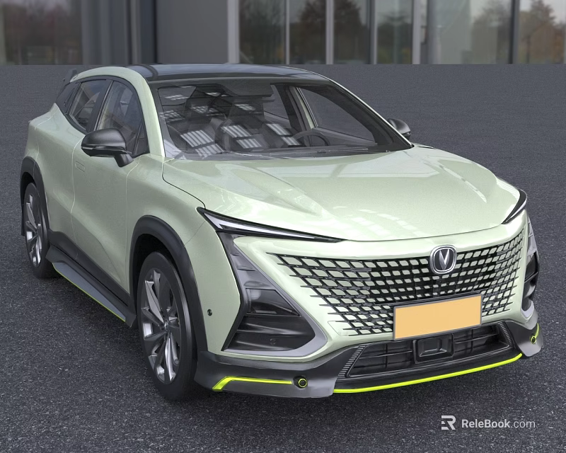 Light Green Modern SUV With Sleek Lines Black Roof And Stylish Front Grille 3d model 