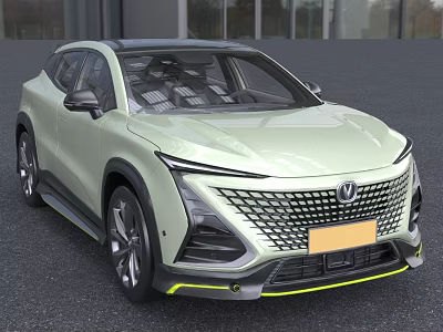 Light Green Modern SUV With Sleek Lines Black Roof And Stylish Front Grille 3d model