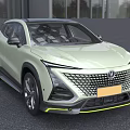 Light Green Modern SUV With Sleek Lines Black Roof And Stylish Front Grille