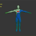 Blue And Silver Human Figure With Pepsi Logo Outstretched Arms On Dark Background