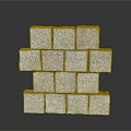 Stacked Gray Natural Stone Blocks With Textured Surface And Decorative Arrangement