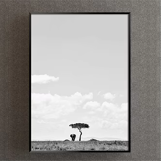 Modern landscape painting gray children's room landscape decorative painting 3d model