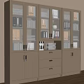 Modern Wooden File Cabinet With Glass Doors And Organized Office Document Storage