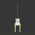 Yellow Dog Shaped Doll With Movable Joints And Long Tail