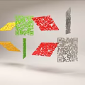 Two-dimensional code graphic code pattern sign-in WeChat sign-in 3d model