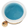 Beige Inflatable Garden Spa Tub By Easy Spa With Cover And Metal Clasps