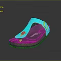 Turquoise Toe Post Sandals With Cork Brown Sole And Adjustable Straps Design