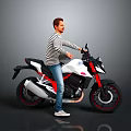 Modern White And Red Sports Motorcycle With Black Accents And Red Rims