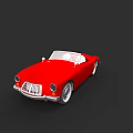Red Classic Convertible Car 3D Model with Open Top and Sleek Body Design