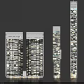 Modern High rise Office Building Architectural Design With Glass Facade And Illuminated Windows