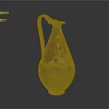 Antique Copper Colored Bronze Wine Jug With Rustic Patina And Pear Shaped Design