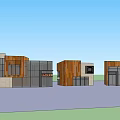 Modern Commercial Complex Exterior Design With Wooden Panels And Glass Facade