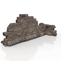Modern Decorative Stone Wall Structure With Rustic Textured Interior Design 3d model