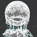 Gloomy Black Spherical Creature With Sharp Teeth And Greenish Dripping Liquid