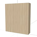 Modern Minimalist Wooden Wardrobe Design With Natural Wood Grain And Vertical Handles