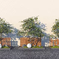 Modern Arbor Lemon Tree Fruit Tree Landscape Tree 3d model
