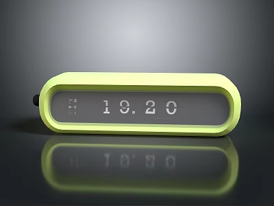 Light Green Oval Digital Clock Displays Time And Date For Daily Use 3d model
