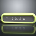 Light Green Oval Digital Clock Displays Time And Date For Daily Use 3d model