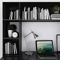 Modern Table and Chair Combination Transparent Furniture Desk Laptop Lamp 3d model