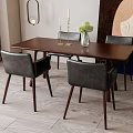 Dining table and chair combination 3d model